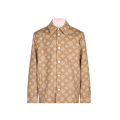 Surchemise à monogramme en laine vierge camel