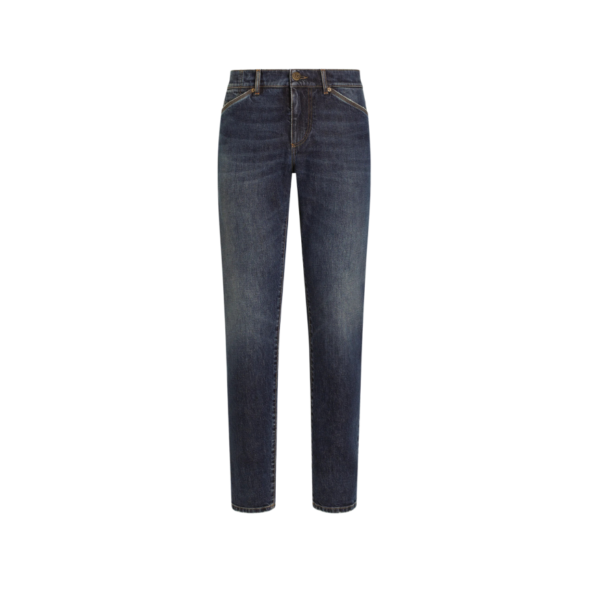 Pantalon Jean skinny DOLCE & GABBANA denim coton bleu