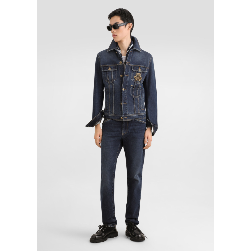 Pantalon Jean skinny DOLCE & GABBANA denim coton bleu