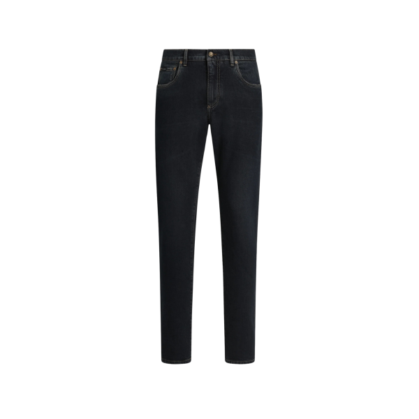 Pantalon Jean slim DOLCE & GABBANA denim coton brut bleu foncé