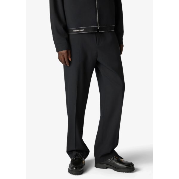 Pantalon de sport CASABLANCA en laine noir bande logo