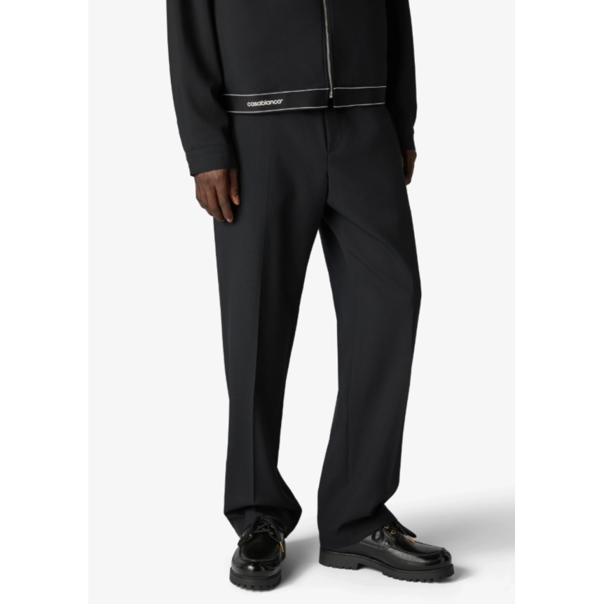 Pantalon de sport CASABLANCA en laine noir bande logo