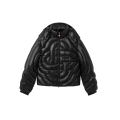 Doudoune à capuche amovible en duvet matelassée nylon noir
