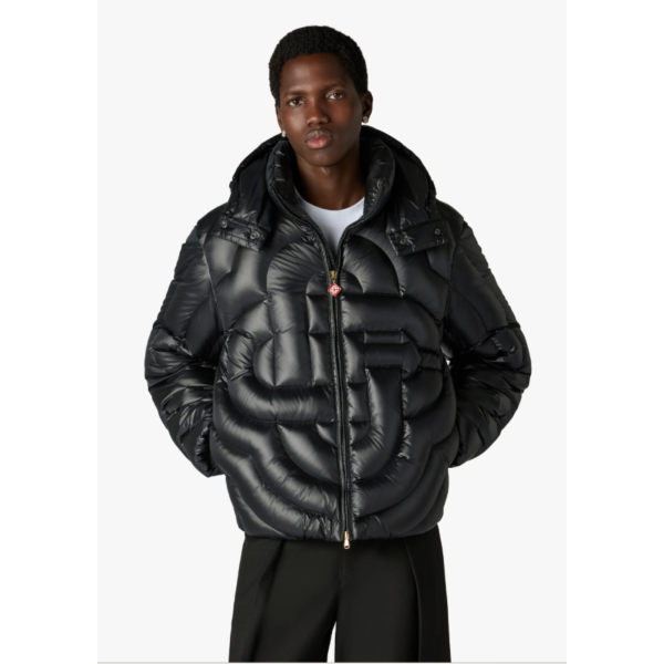 Doudoune à capuche amovible CASABLANCA en duvet matelassée nylon noir
