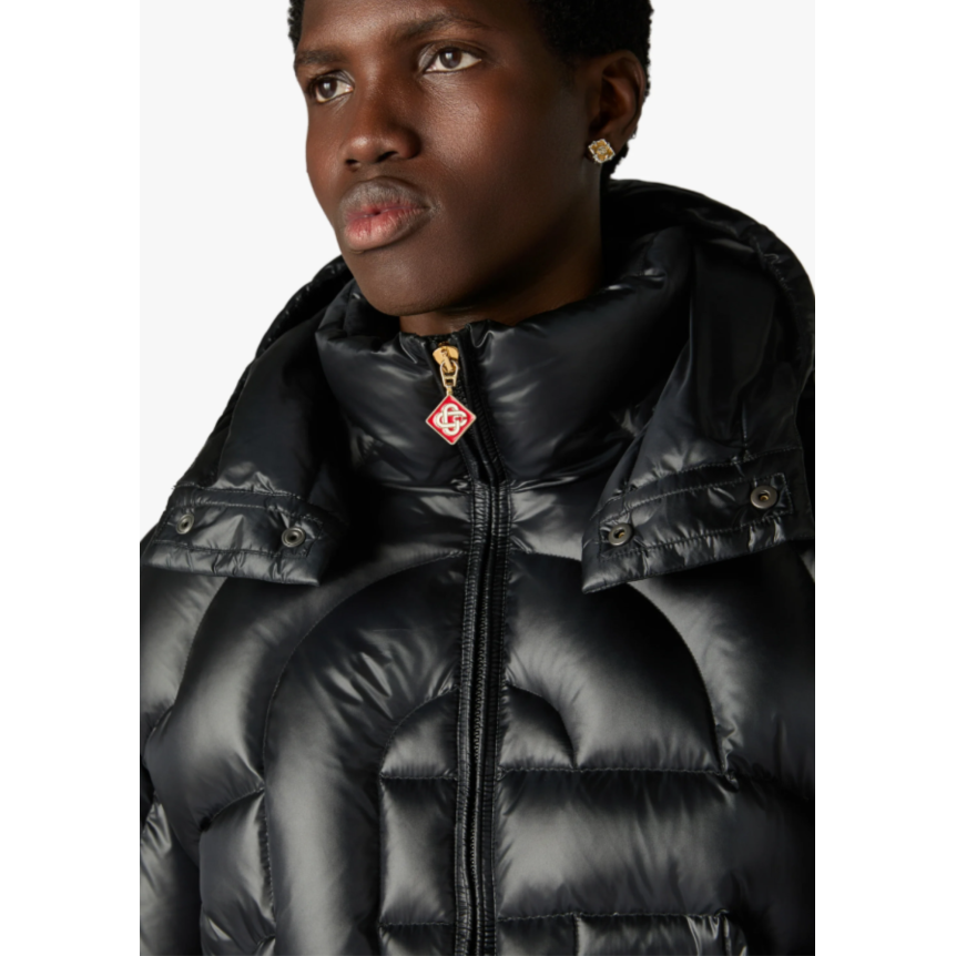 Doudoune à capuche amovible CASABLANCA en duvet matelassée nylon noir