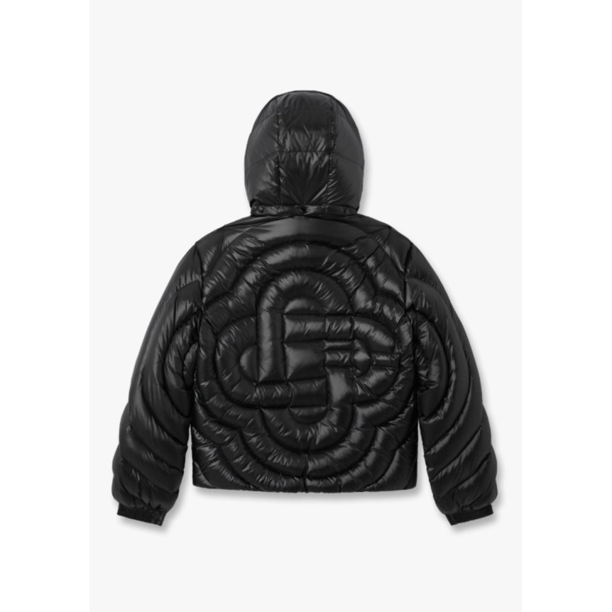 Doudoune à capuche amovible CASABLANCA en duvet matelassée nylon noir