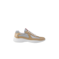 Sneaker America’s Cup en cuir verni beige et tissu technique argent