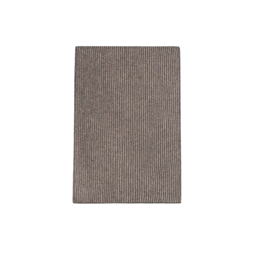 Echarpe BRUNELLO CUCINELLI cachemire côtelé beige