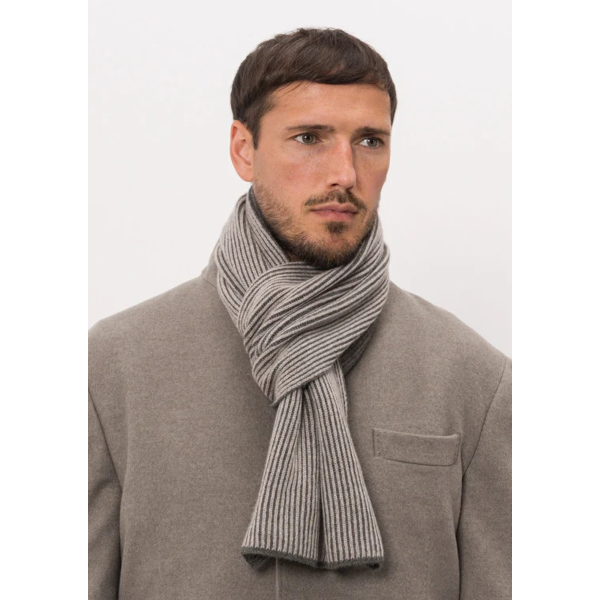 Echarpe BRUNELLO CUCINELLI cachemire côtelé beige