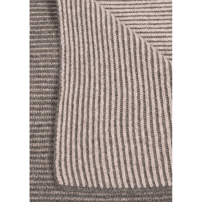 Echarpe BRUNELLO CUCINELLI cachemire côtelé beige