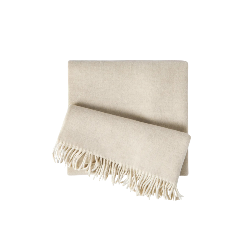 Écharpe BRUNELLO CUCINELLI en maille de laine et cachemire beige écru