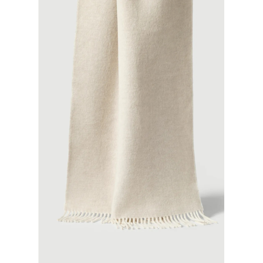 Écharpe BRUNELLO CUCINELLI en maille de laine et cachemire beige écru