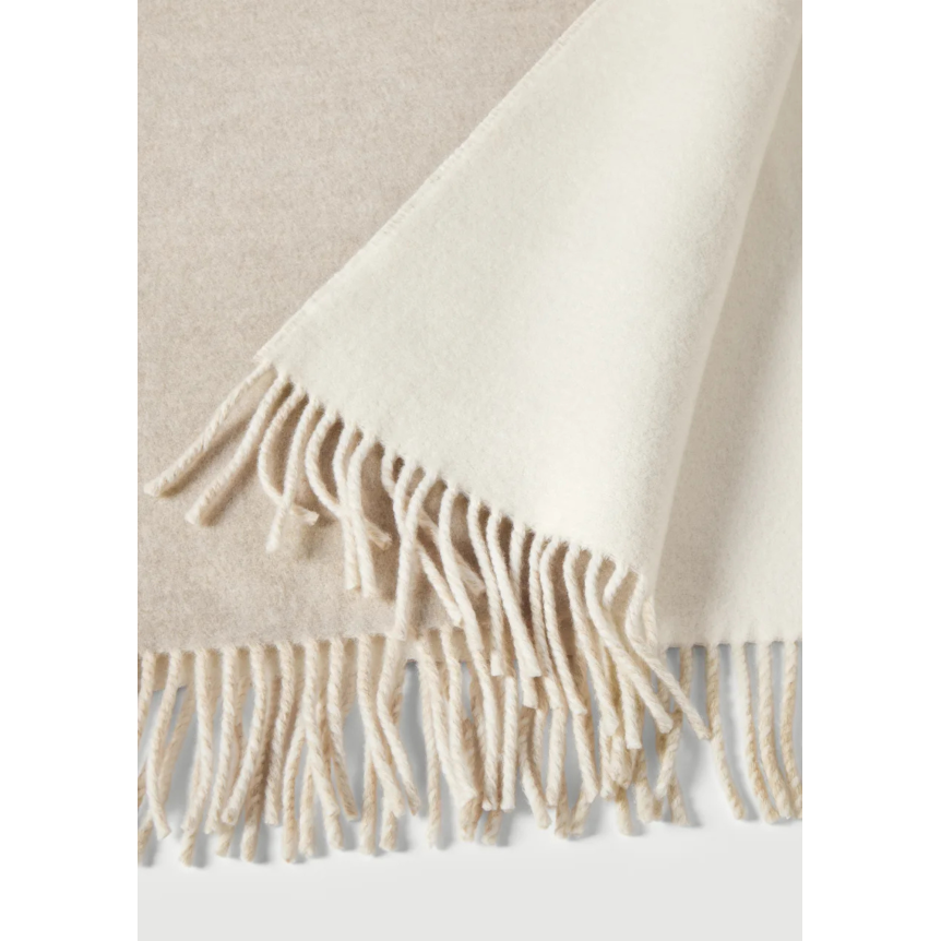 Écharpe BRUNELLO CUCINELLI en maille de laine et cachemire beige écru