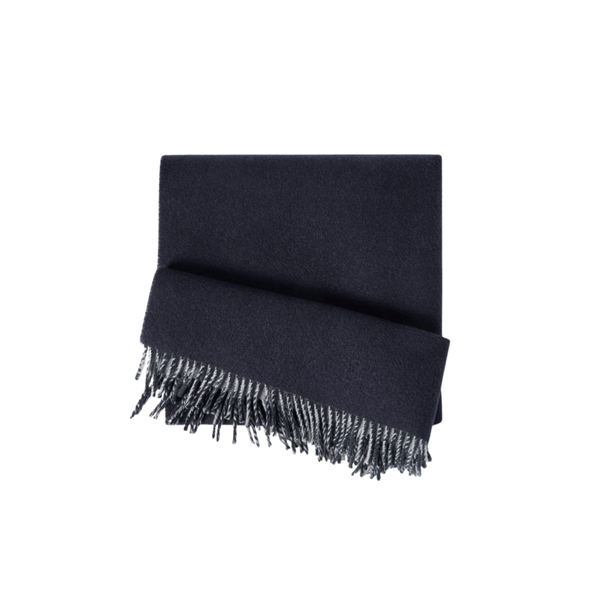 Écharpe BRUNELLO CUCINELLI en maille de laine et cachemire gris bleu