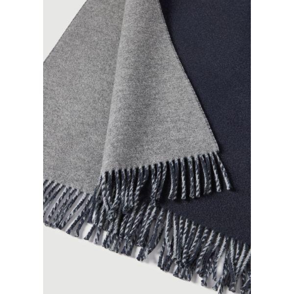 Écharpe BRUNELLO CUCINELLI en maille de laine et cachemire gris bleu