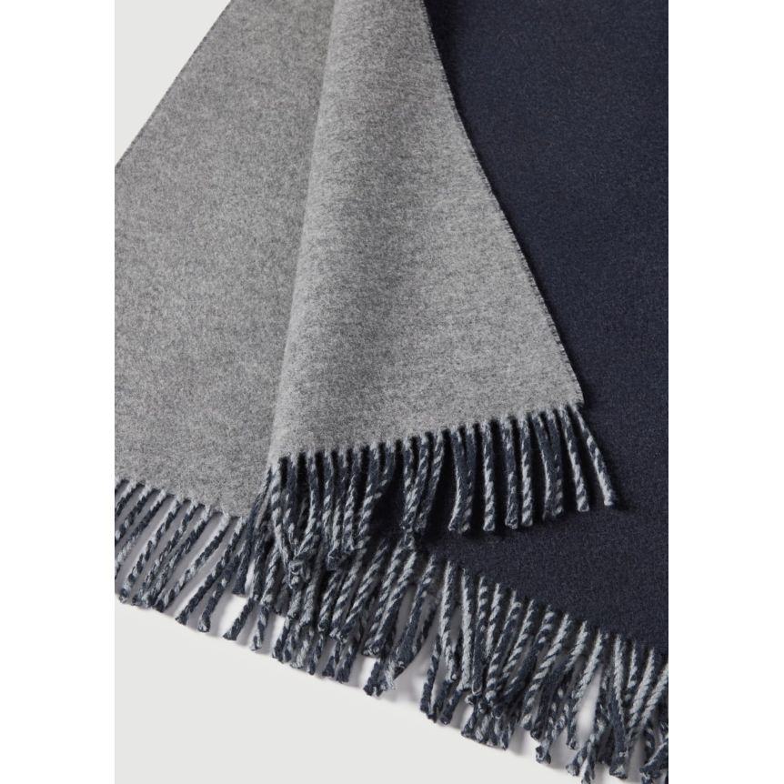 Écharpe BRUNELLO CUCINELLI en maille de laine et cachemire gris bleu