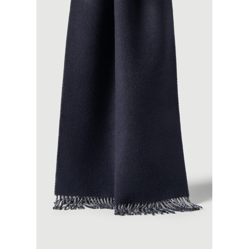 Écharpe BRUNELLO CUCINELLI en maille de laine et cachemire gris bleu