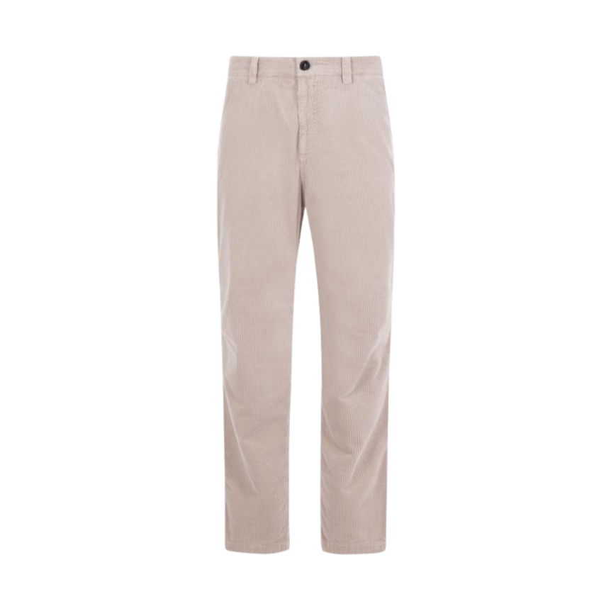 Pantalon droit BRUNELLO CUCINELLI en velours côtelé de coton beige