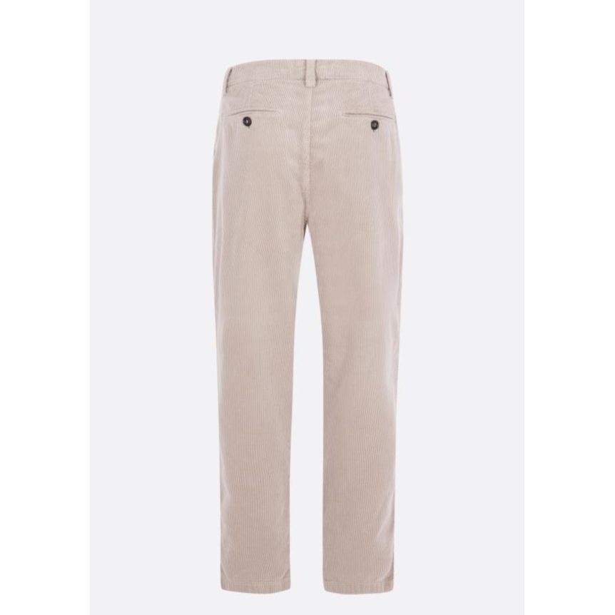 Pantalon droit BRUNELLO CUCINELLI en velours côtelé de coton beige
