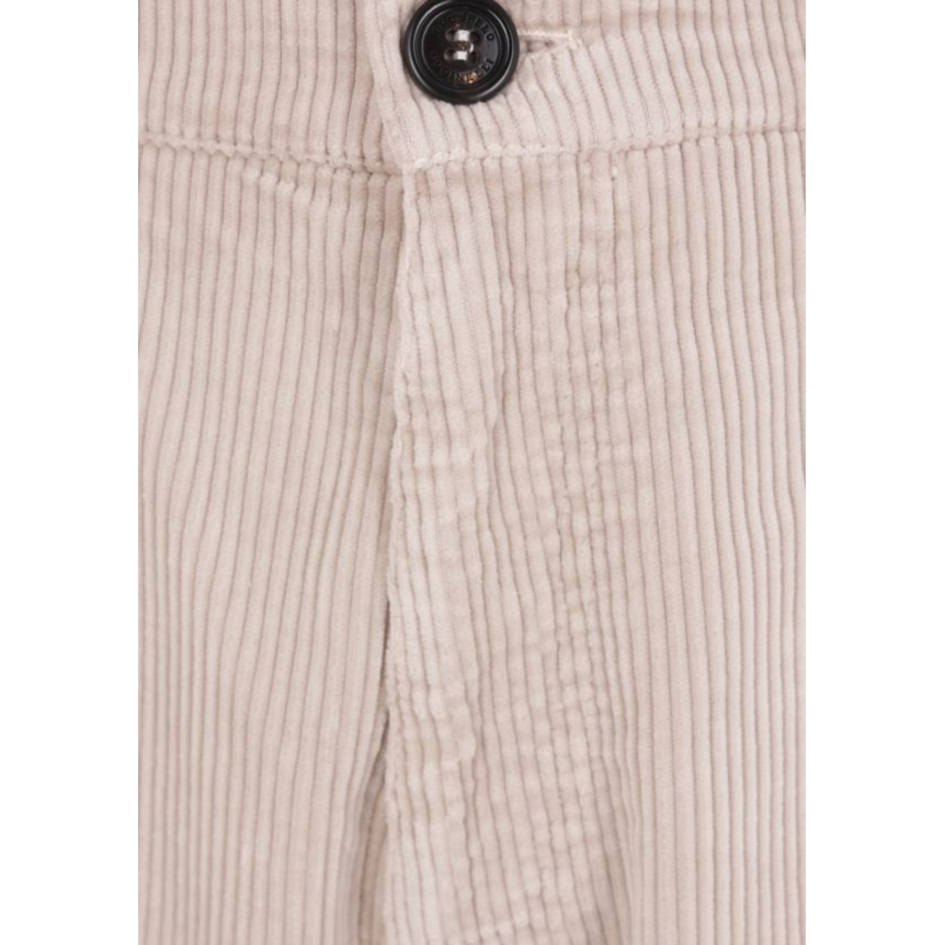 Pantalon droit BRUNELLO CUCINELLI en velours côtelé de coton beige