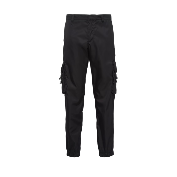 Pantalon extra slim PRADA cargo Re Nylon noir poches