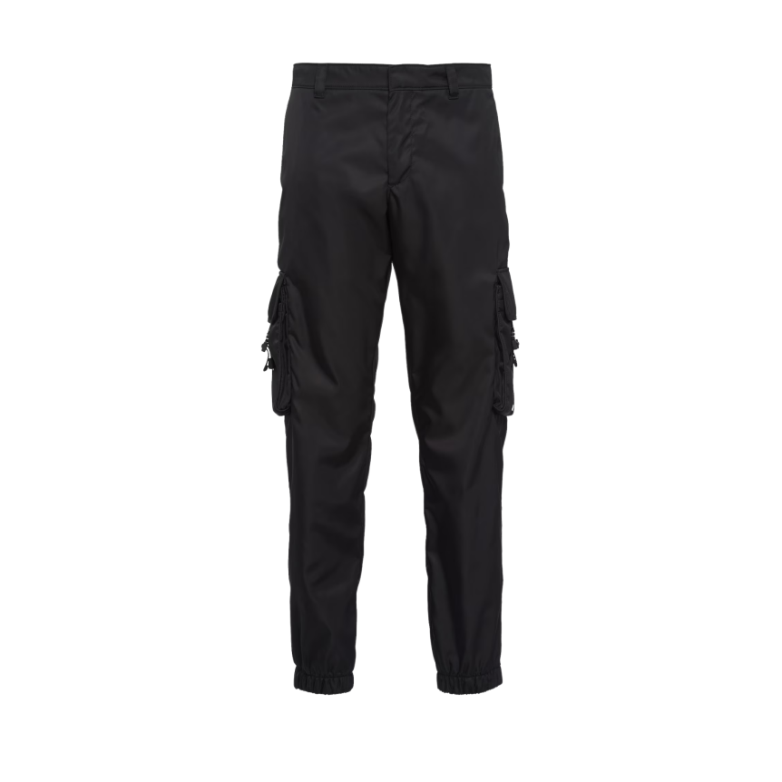 Pantalon extra slim PRADA cargo Re Nylon noir poches