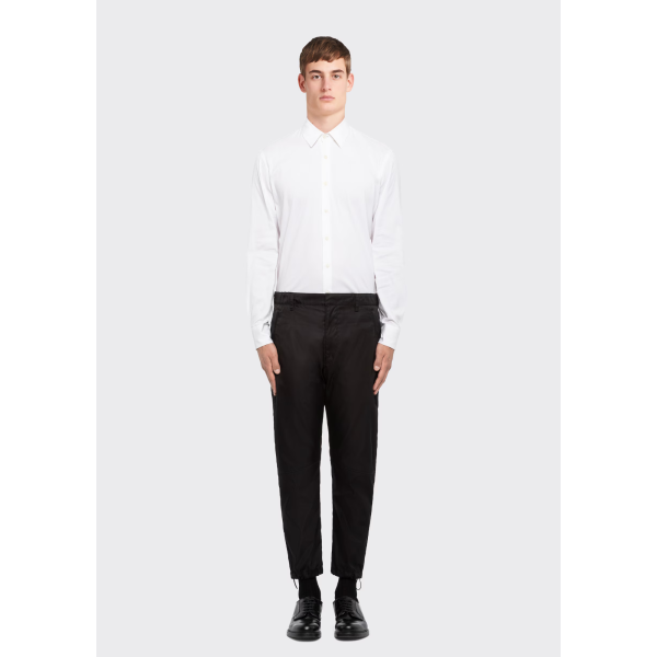 Pantalon ajusté PRADA Re Nylon noir bas élastique