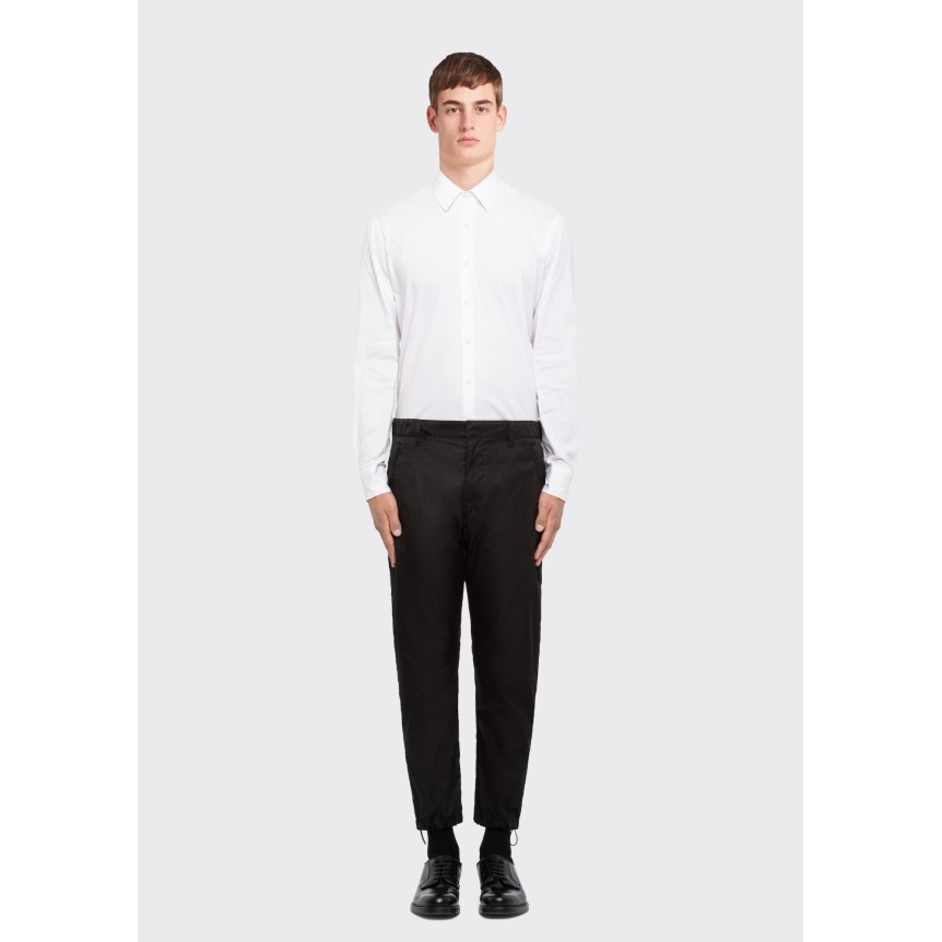 Pantalon ajusté PRADA Re Nylon noir bas élastique