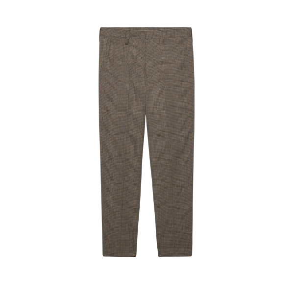 Pantalon ajusté PRADA laine vierge pied de poule vert foret