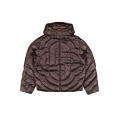 Doudoune à capuche amovible en duvet matelassée nylon chocolat