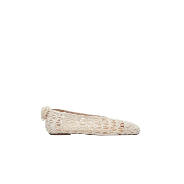 Ballerines MAGDA BUTRYM en coton crochet crème fleur