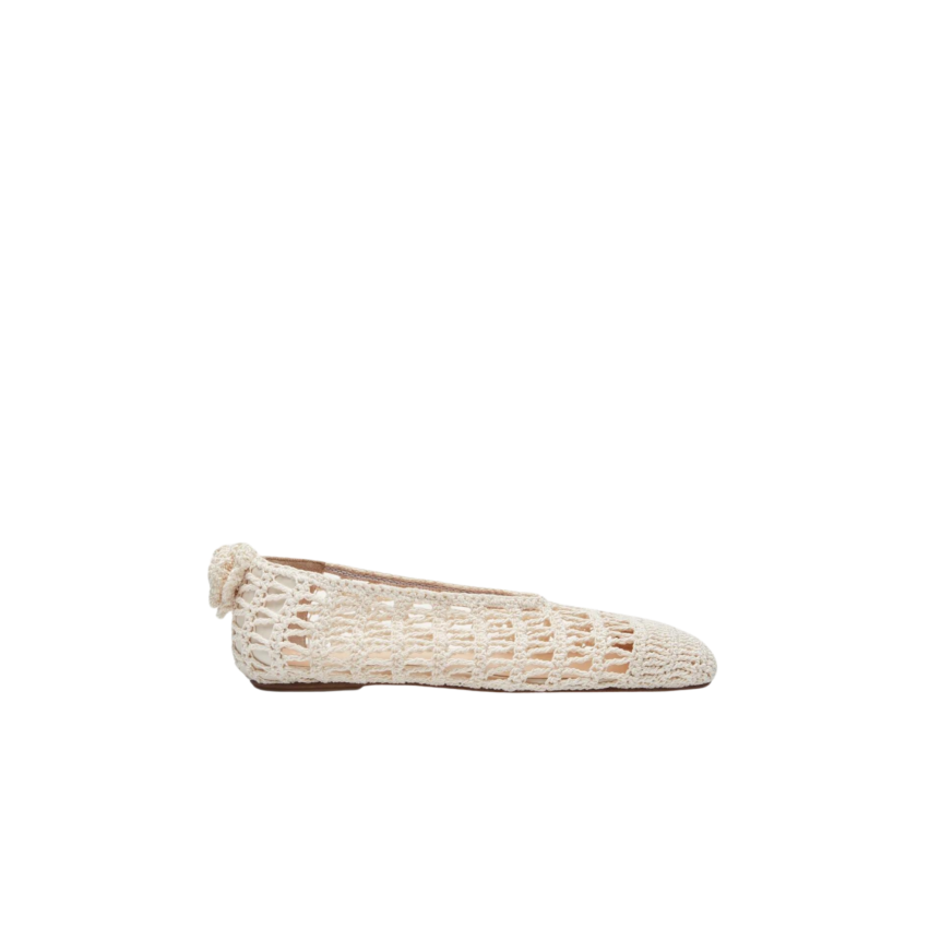 Ballerines MAGDA BUTRYM en coton crochet crème fleur