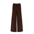 Pantalon large en maille laine mérinos marron chocolat