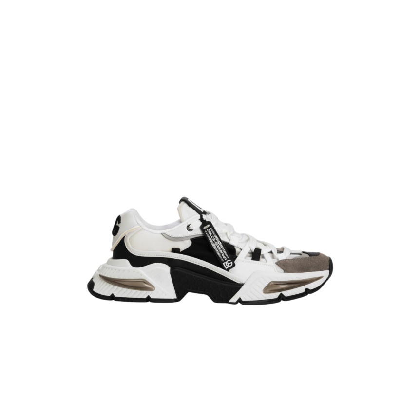 Basket sneaker DOLCE & GABBANA Airmaster cuir veau blanc noir gris