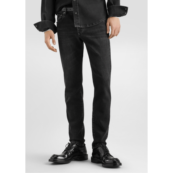 Pantalon jean slim DOLCE & GABBANA en denim de coton gris anthracite