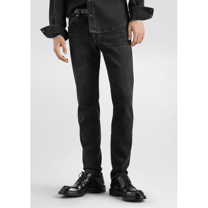 Pantalon jean slim DOLCE & GABBANA en denim de coton gris anthracite