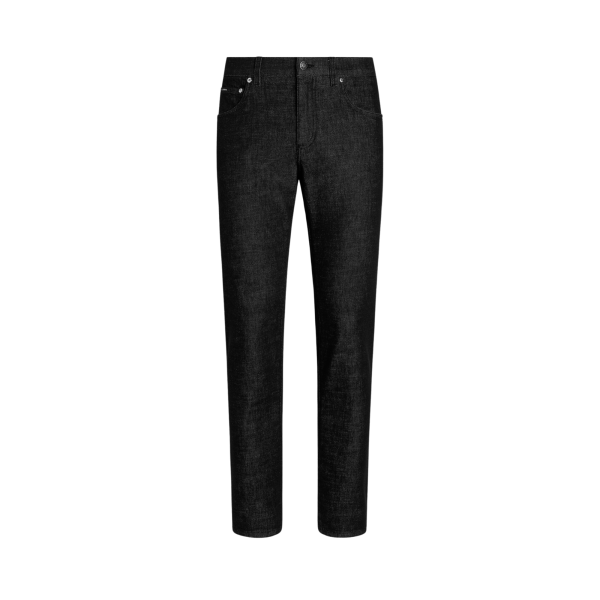 Pantalon jean slim DOLCE & GABBANA en denim de coton noir délavé