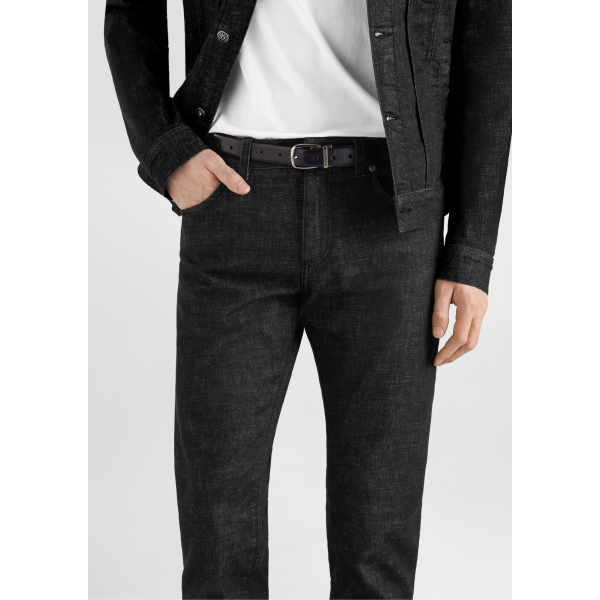 Pantalon jean slim DOLCE & GABBANA en denim de coton noir délavé