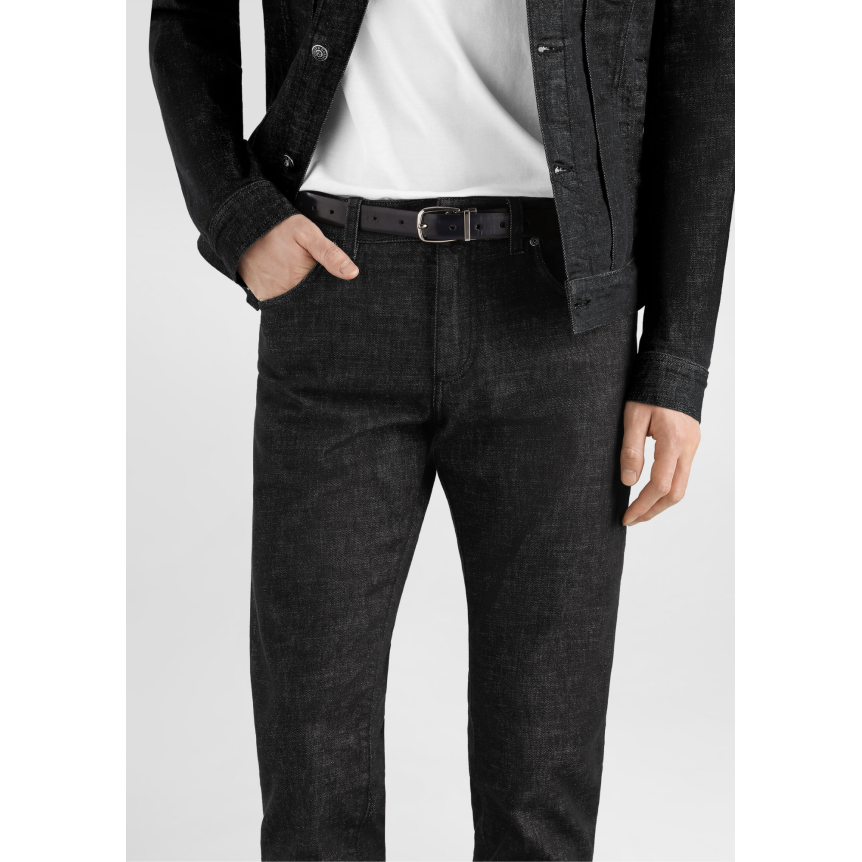 Pantalon jean slim DOLCE & GABBANA en denim de coton noir délavé