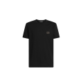 T shirt col rond en coton noir avec plaque logo