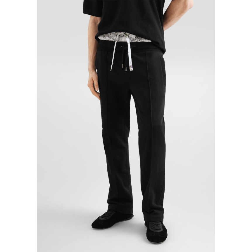 pantalon de jogging DOLCE & GABBANA en jersey coton noir plaque logo