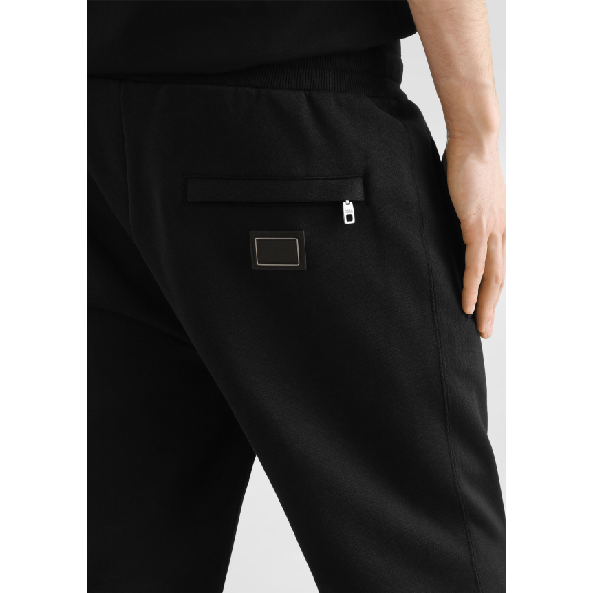 pantalon de jogging DOLCE & GABBANA en jersey coton noir plaque logo