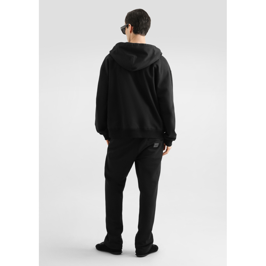 pantalon de jogging DOLCE & GABBANA en jersey coton noir plaque logo