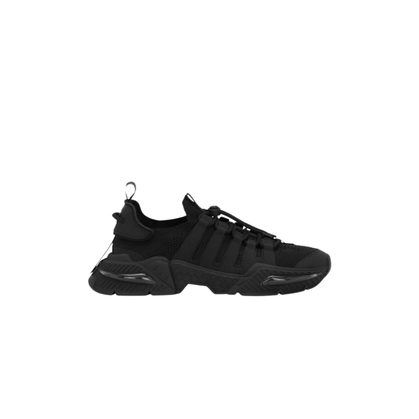 Baskets DOLCE GABBANA Airmaster nylon cuir noir lacets ronds