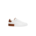 Baskets Portofino cuir veau blanc talon camel DG