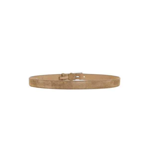 Ceinture PRADA daim camel triangle métal