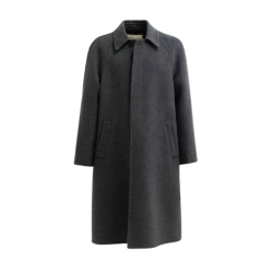 Manteau manche raglan VALENTINO laine gris anthracite intérieur V logo bleu