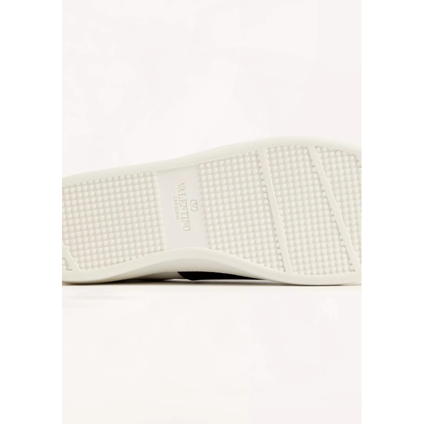 Basket Sneaker VALENTINO lacet New Open Royco cuir blanc bande marron