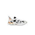 Baskets basses Easyjog cuir veau noir blanc orange V Logo