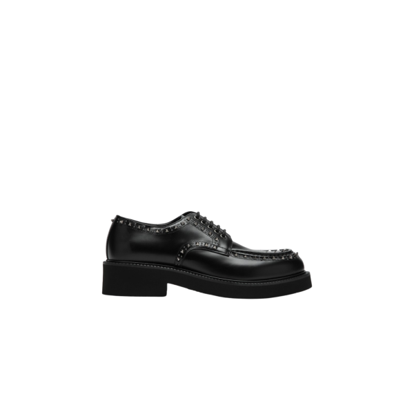 Derbies à lacets VALENTINO cuir veau noir clous métal